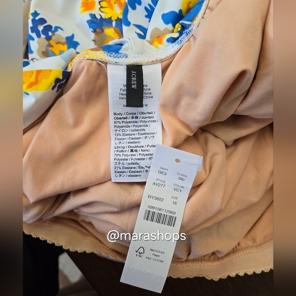 J.Crew Ruffle scoop-back one-piece in blossom stripe - Picture 5 of 8